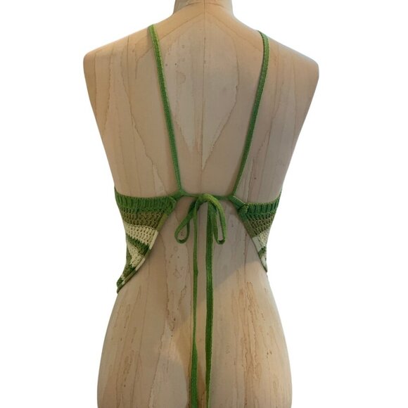 Free People Beach June Striped Fauxchet Sweater Halter Top Womens Size Large - Picture 4 of 9